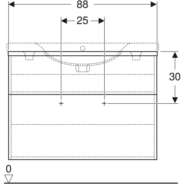 Allaskaappi IDO Glow Square tammi kahdella laatikolla
