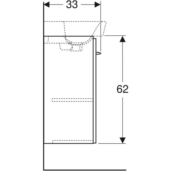 Allaskaappi IDO Glow Square tummanruskea yhdellä ovella