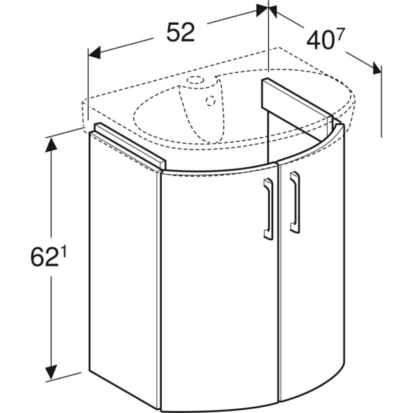 Allaskaappi IDO Glow valkoinen kahdella ovella