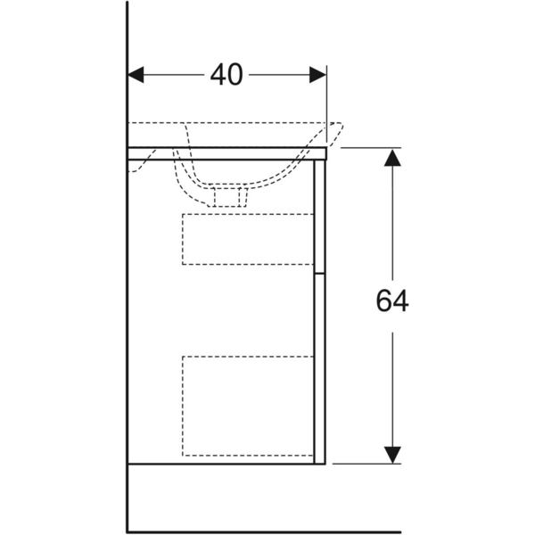 Allaskaappi IDO Glow Square NCS kahdella laatikolla