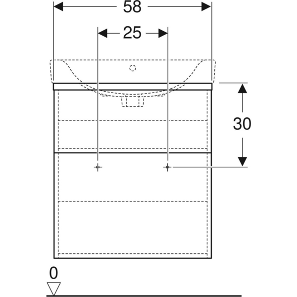Allaskaappi IDO Glow Square tammi kahdella laatikolla