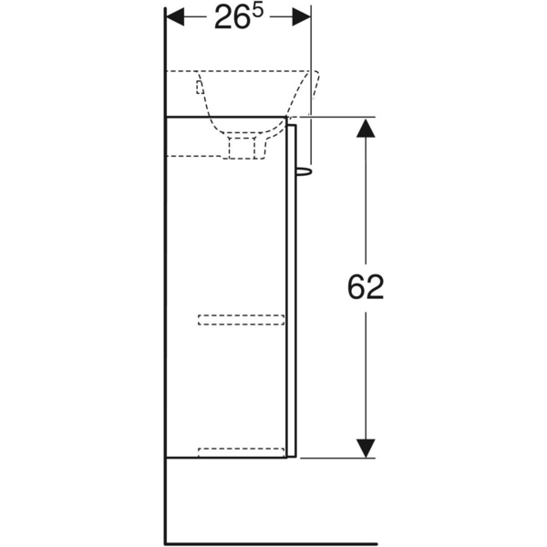 Allaskaappi IDO Glow Square tummanruskea yhdellä ovella