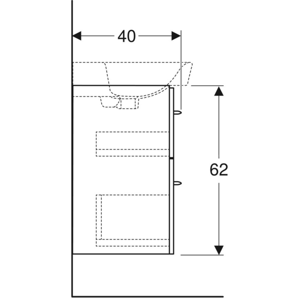 Allaskaappi IDO Glow Square valkoinen kahdella laatikolla