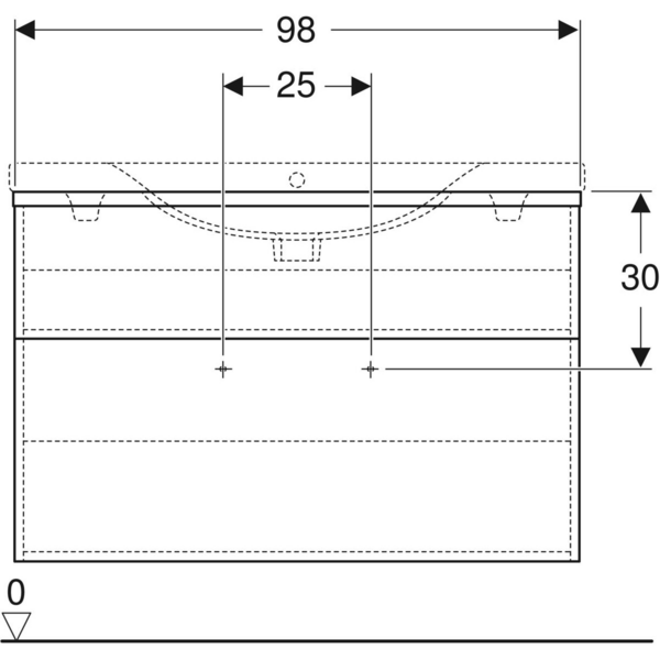 Allaskaappi IDO Glow Square NCS kahdella laatikolla