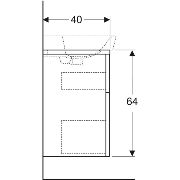 Allaskaappi IDO Glow Square NCS kahdella laatikolla