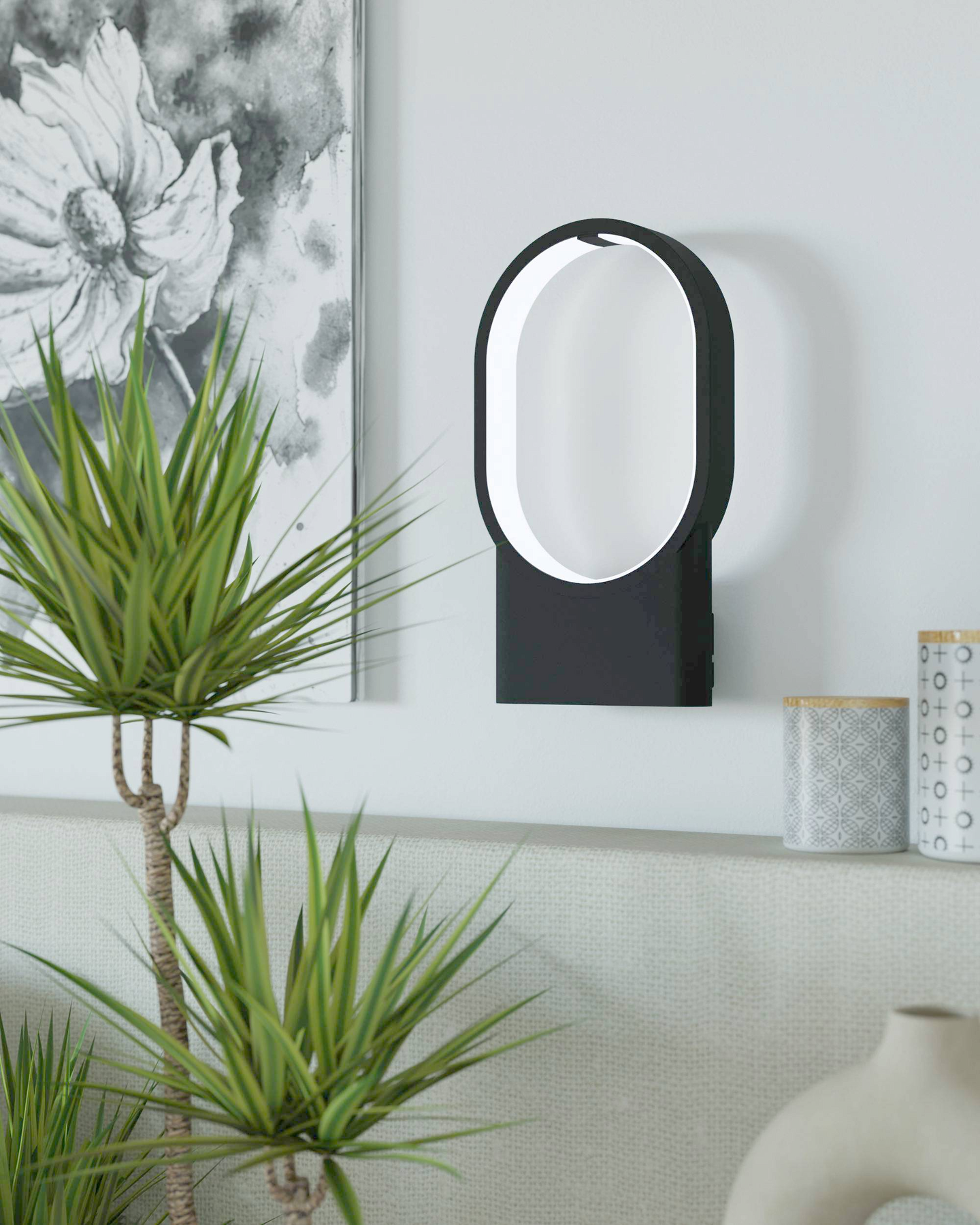 Seinävalaisin EGLO Codriales led 10,8W 18x32cm musta/valkoinen