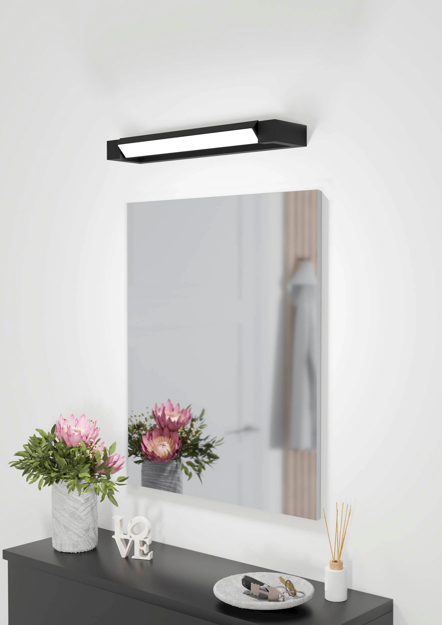 Peilivalaisin EGLO Gemiliana led 8,9W 45x4cm musta/valkoinen