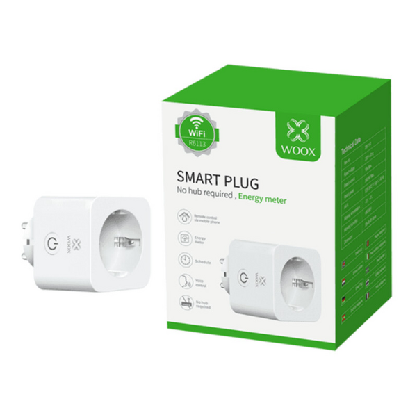 Älypistorasia WOOX R6113 wifi yksiosainen 16A 3680W kulutuksen mittaus