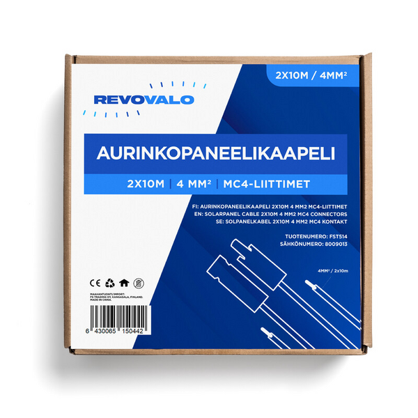 Aurinkopaneelikaapeli Revovalo PV-Offgrid 2x10m 4mm2