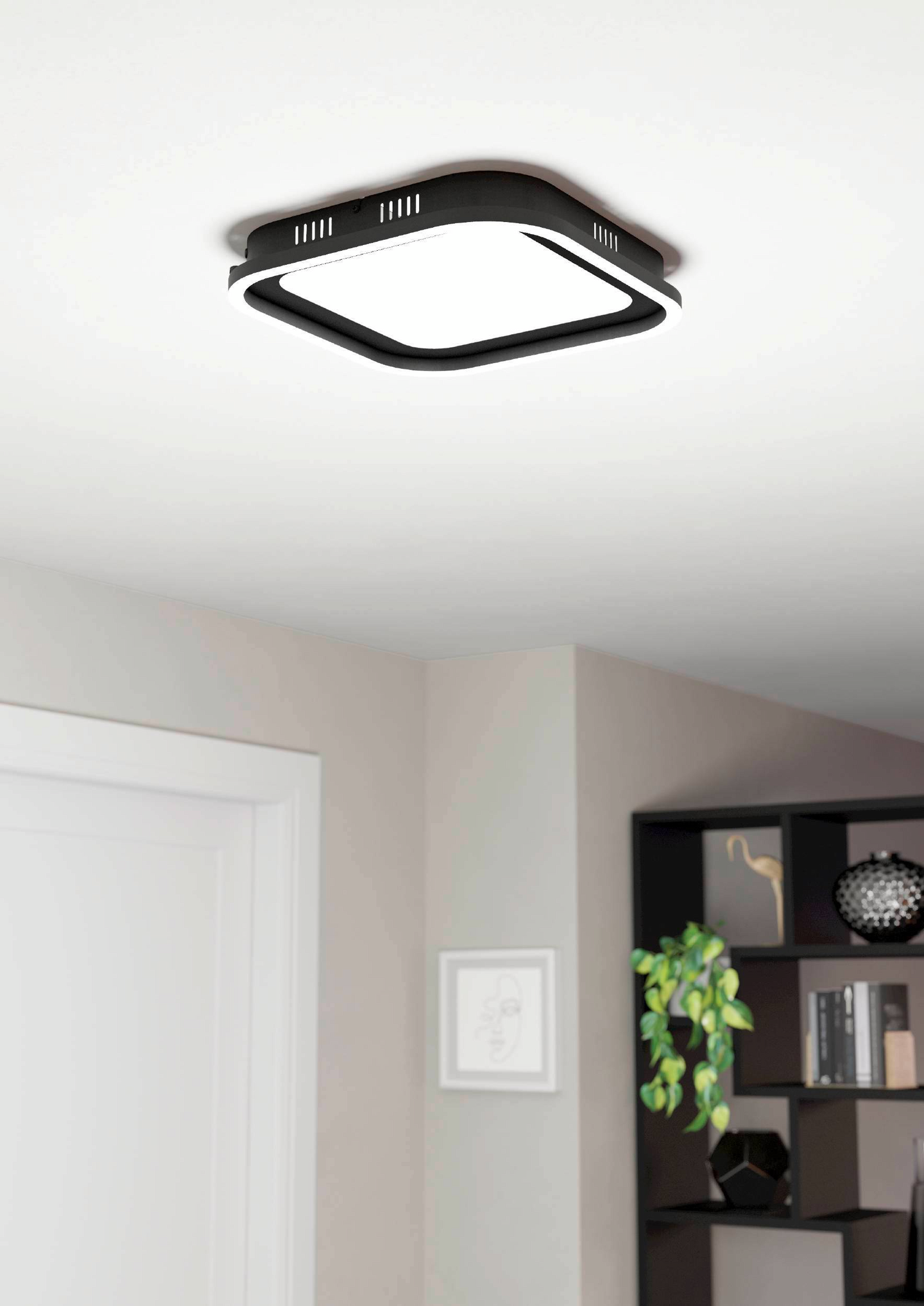 Plafondi EGLO Calagrano led 11W ja 10W 37,5x37,5cm musta/valkoinen