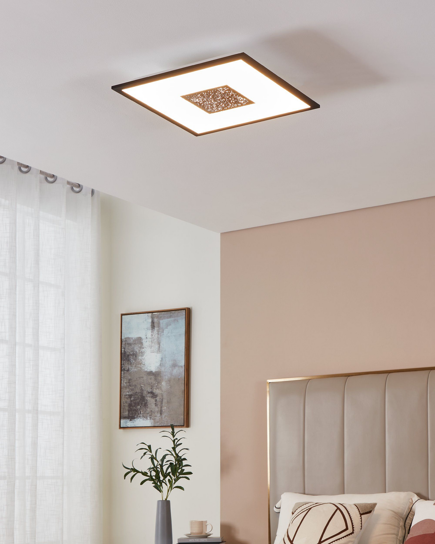 Plafondi EGLO Marmorata led 19W ja 9W 44,5x44,5cm musta/valkoinen