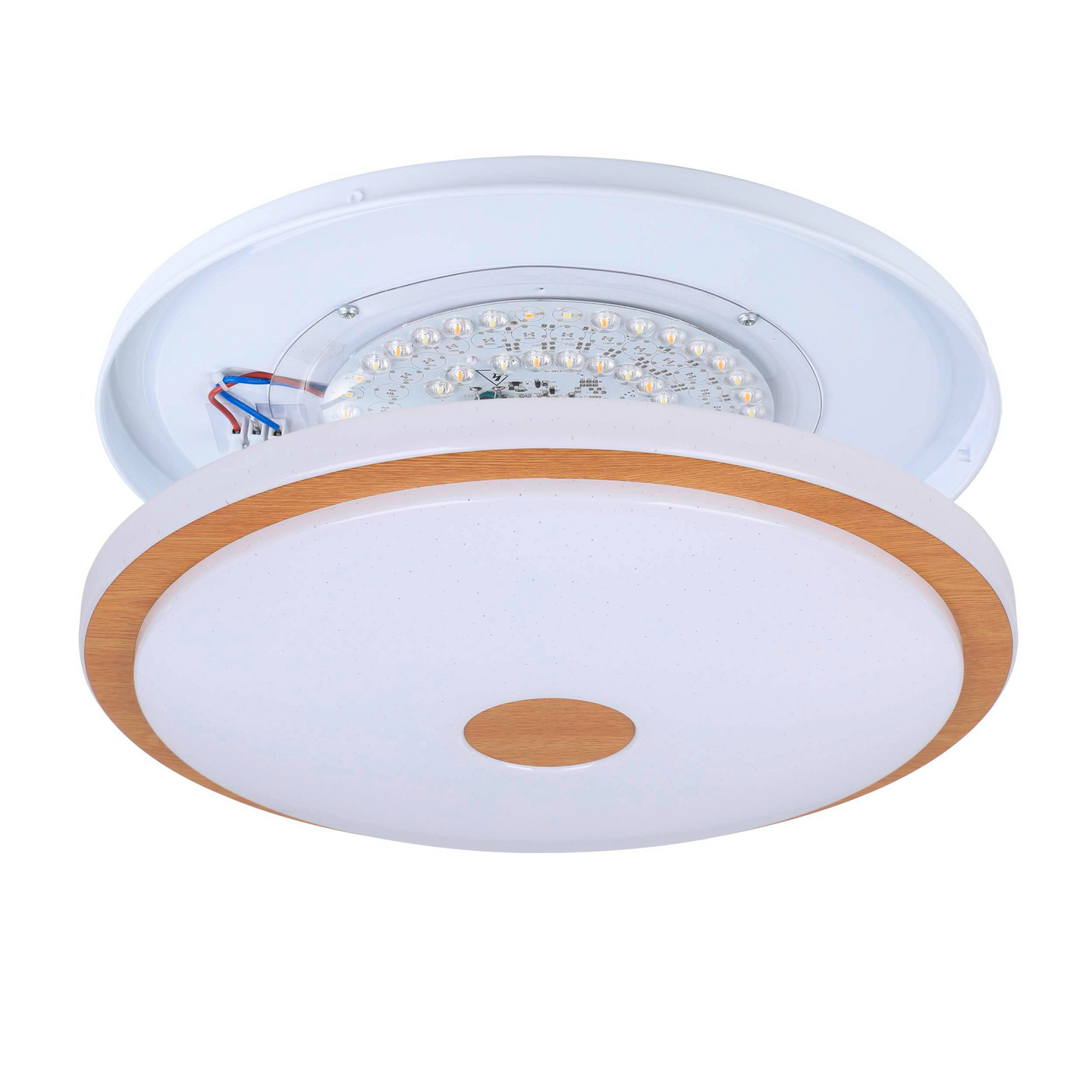 Plafondi EGLO Lanciano 1 led 24W 38cm valkoinen/puu