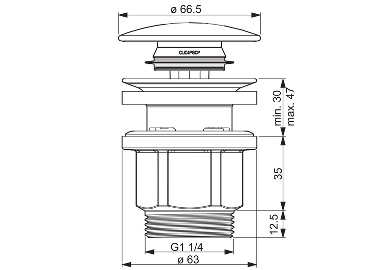 Pohjaventtiili Oras 200060 kromi