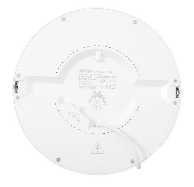Alasvalo Airam Cio Multi IP20 12W 830/840/865 himmennettävä valkoinen