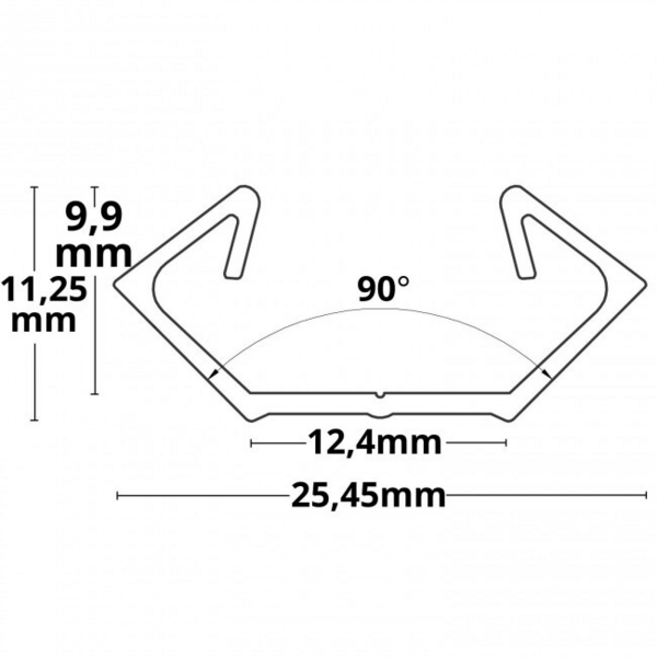 Kulmaprofiili Galaxy Profiles PO23N eloksoitu 200cm