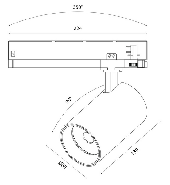 Kohdevalaisin Airam Target M IP20 27W/930 2500lm 36D musta