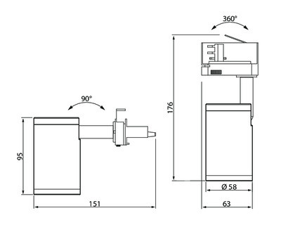 Kohdevalaisin Airam Beam IP20 GU10 PAR16 3-P musta