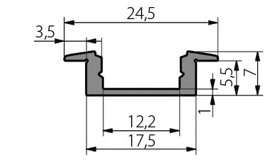 Led-profiili Airam Slimline 7 R 2m Al PCO