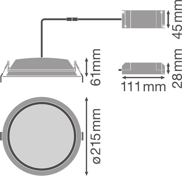 Alasvalo LEDVANCE Downlight Alu Dl DN200 35W/4000K IP44