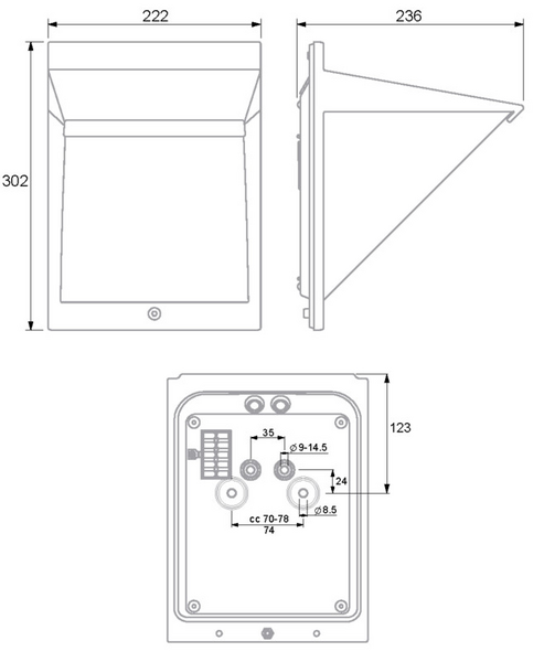 Seinävalaisin Ensto ulko led AVR8.AL 23W/E27 PC O IP44 alumiini