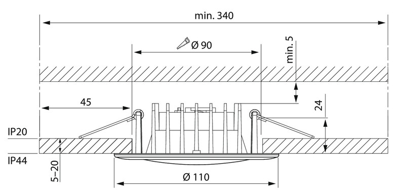 Alasvalo Airam Slim Duo 8W/830C IP44 himmennettävä valkoinen