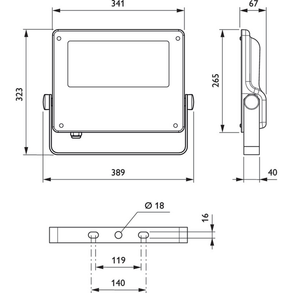 Valonheitin PHILIPS Coreline Tempo BVP125 Led80-4S 740 asymmetrinen