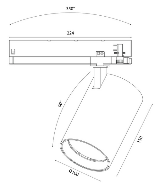 Kohdevalaisin Airam Target L IP20 41W/930 3800lm 36D valkoinen