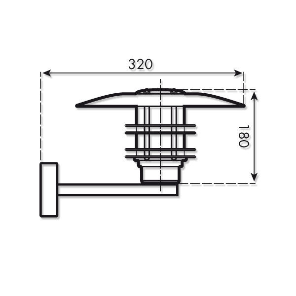 Ulkoseinävalaisin Karlux Lunni 60W E27 IP23 antiikin hopea