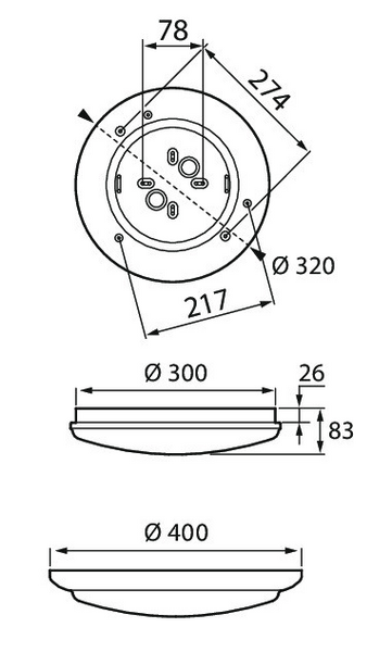 Tunnistinvalaisin Airam Lumi 320 IP44 12W/840 Ra 10-100 valkoinen