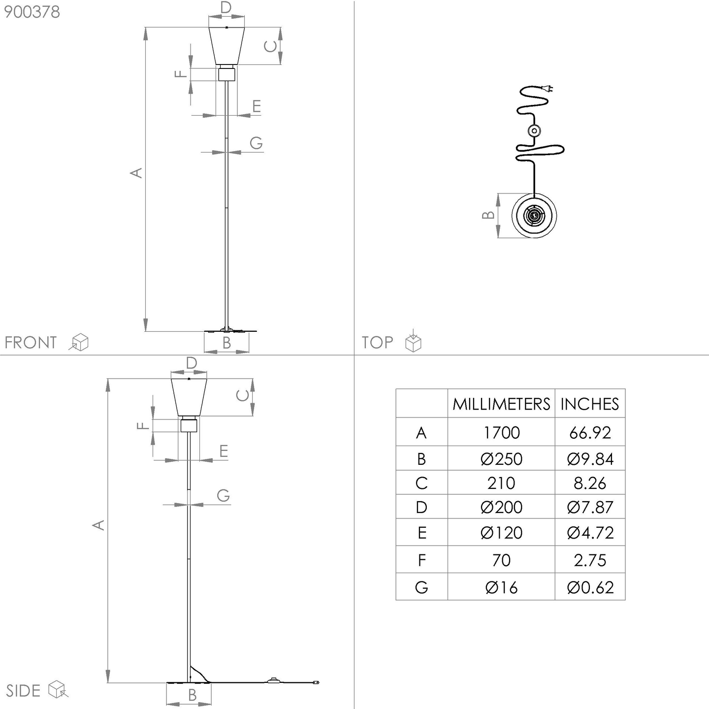Lattiavalaisin EGLO Aglientina 40W 20x170cm harjattu messinki/valkoinen