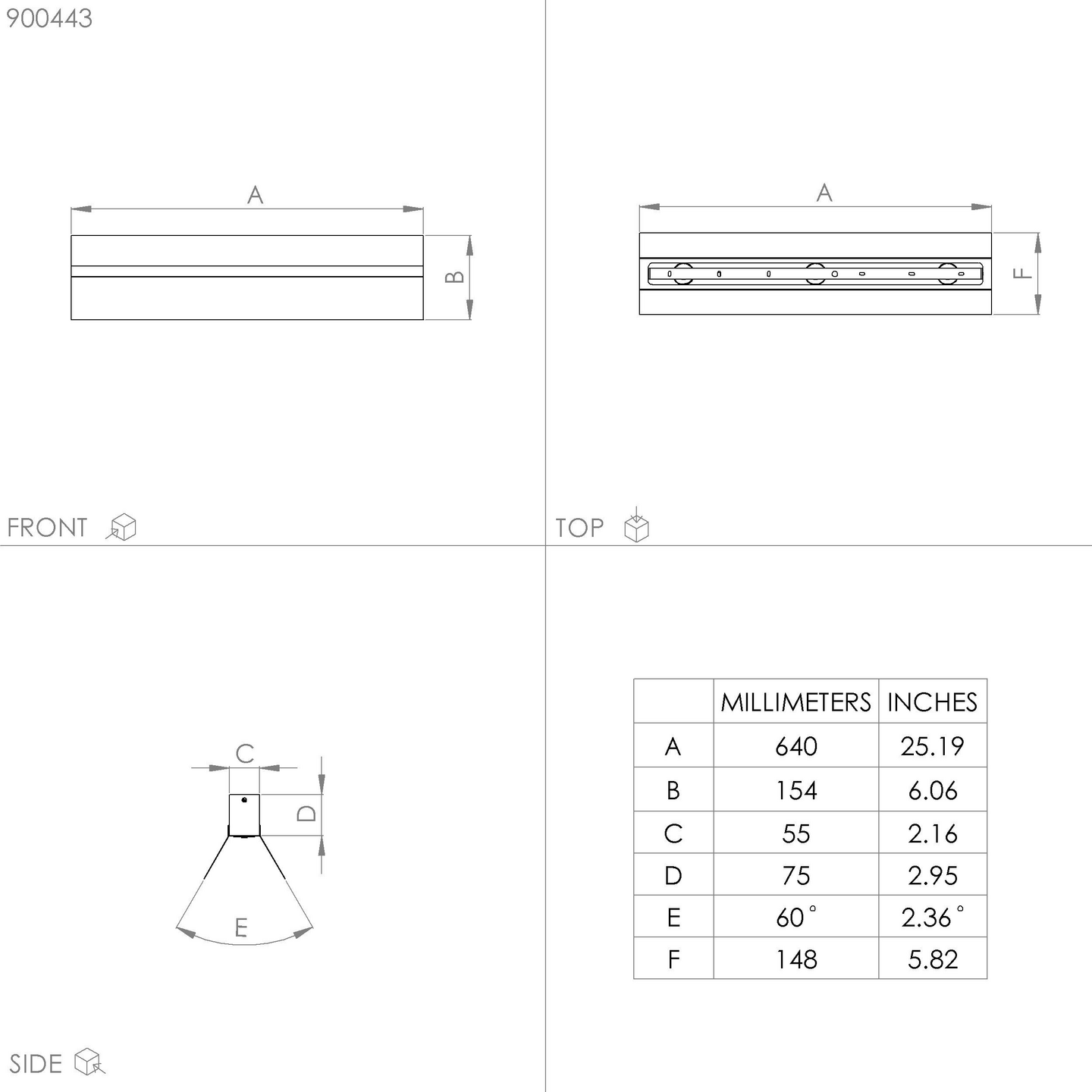 Kattovalaisin EGLO Tarrafo 3x40W 64x15cm musta/puu