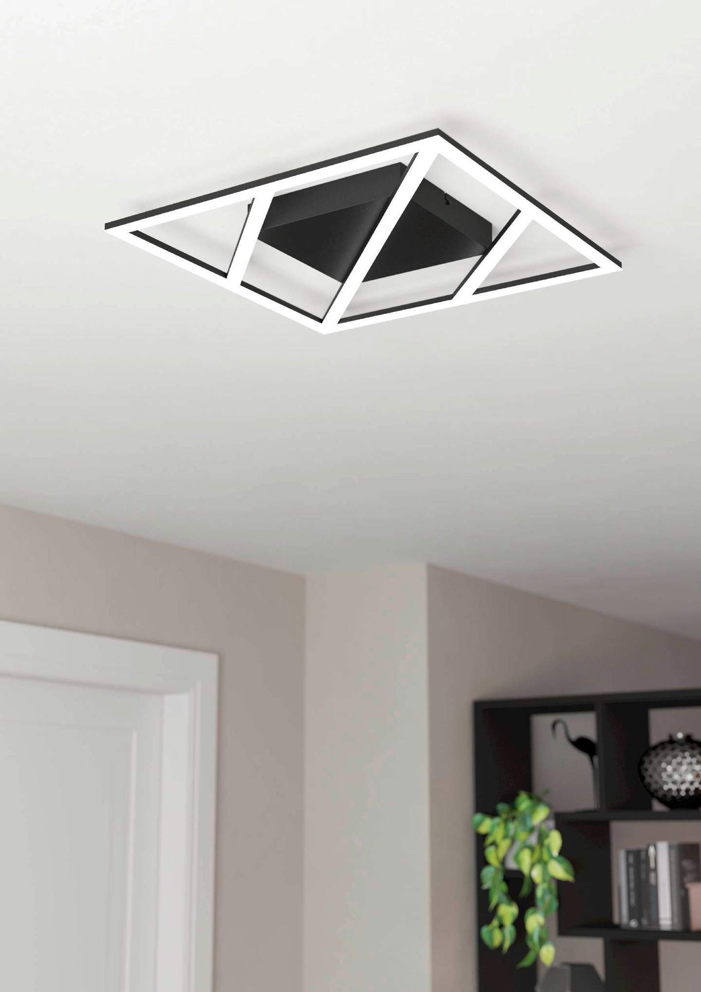 Kattovalaisin EGLO Ulisano led 21W 42x42cm musta/valkoinen