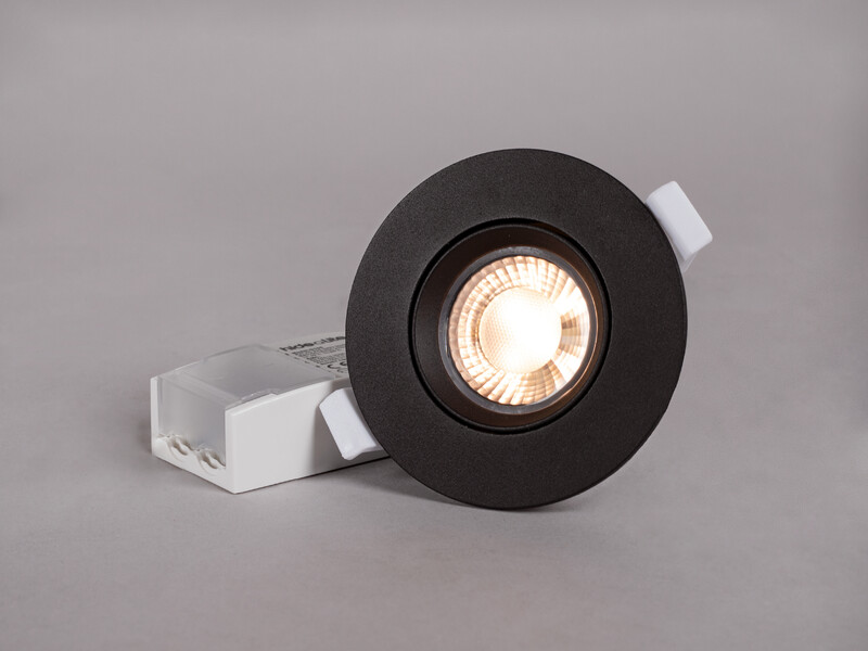 Alasvalo Hide-a-lite Comfort IP44 510lm 6,5W 2/3/4K himmennettävä musta