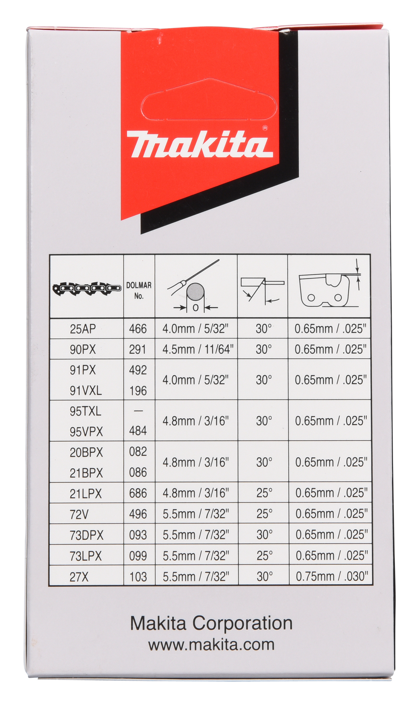 Teräketju Makita 15in 0,325 1,5mm -64