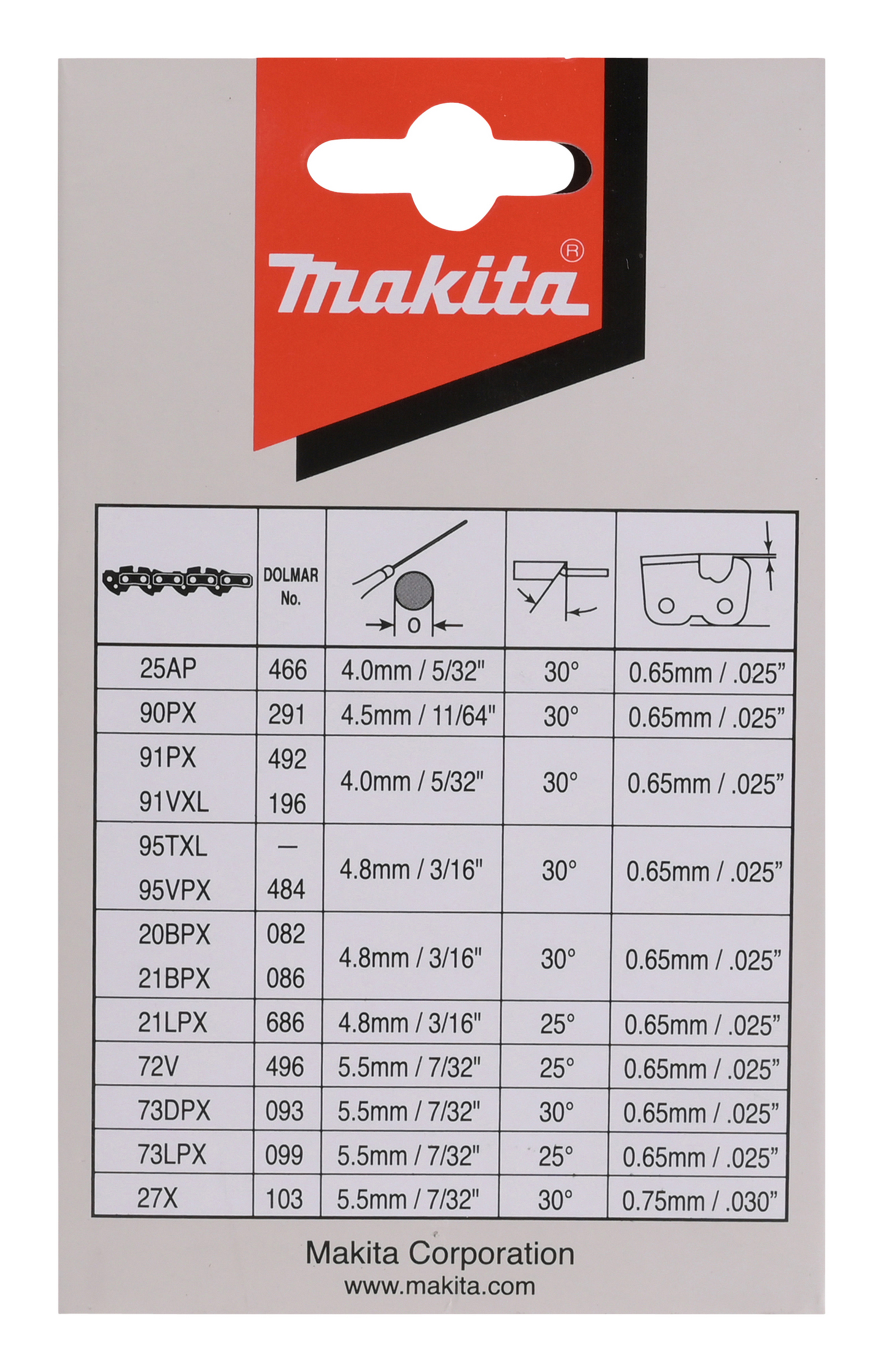 Teräketju Makita 16in 3/8 1,3mm -56