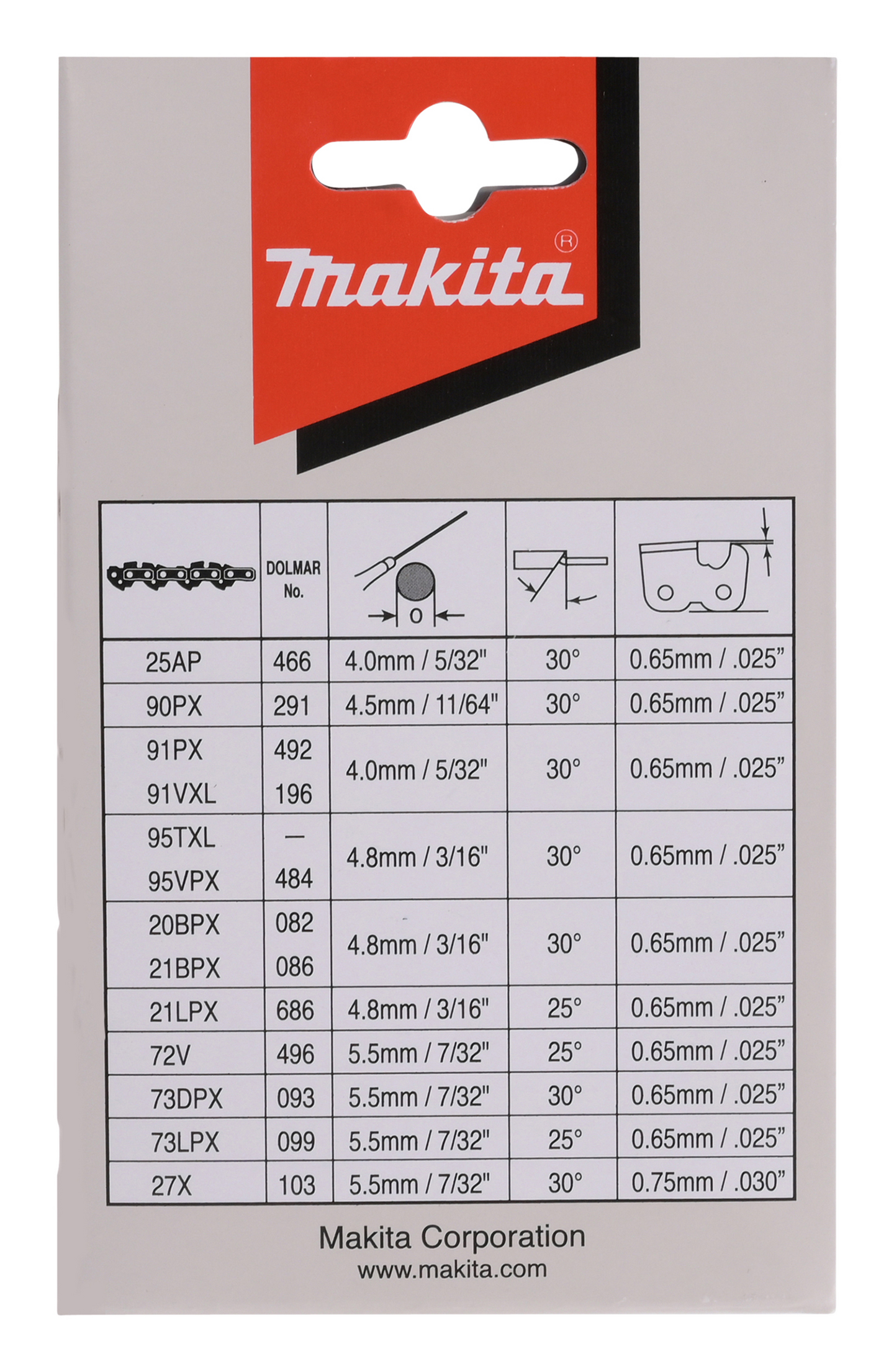 Teräketju Makita 14in 3/8 1,1mm -52