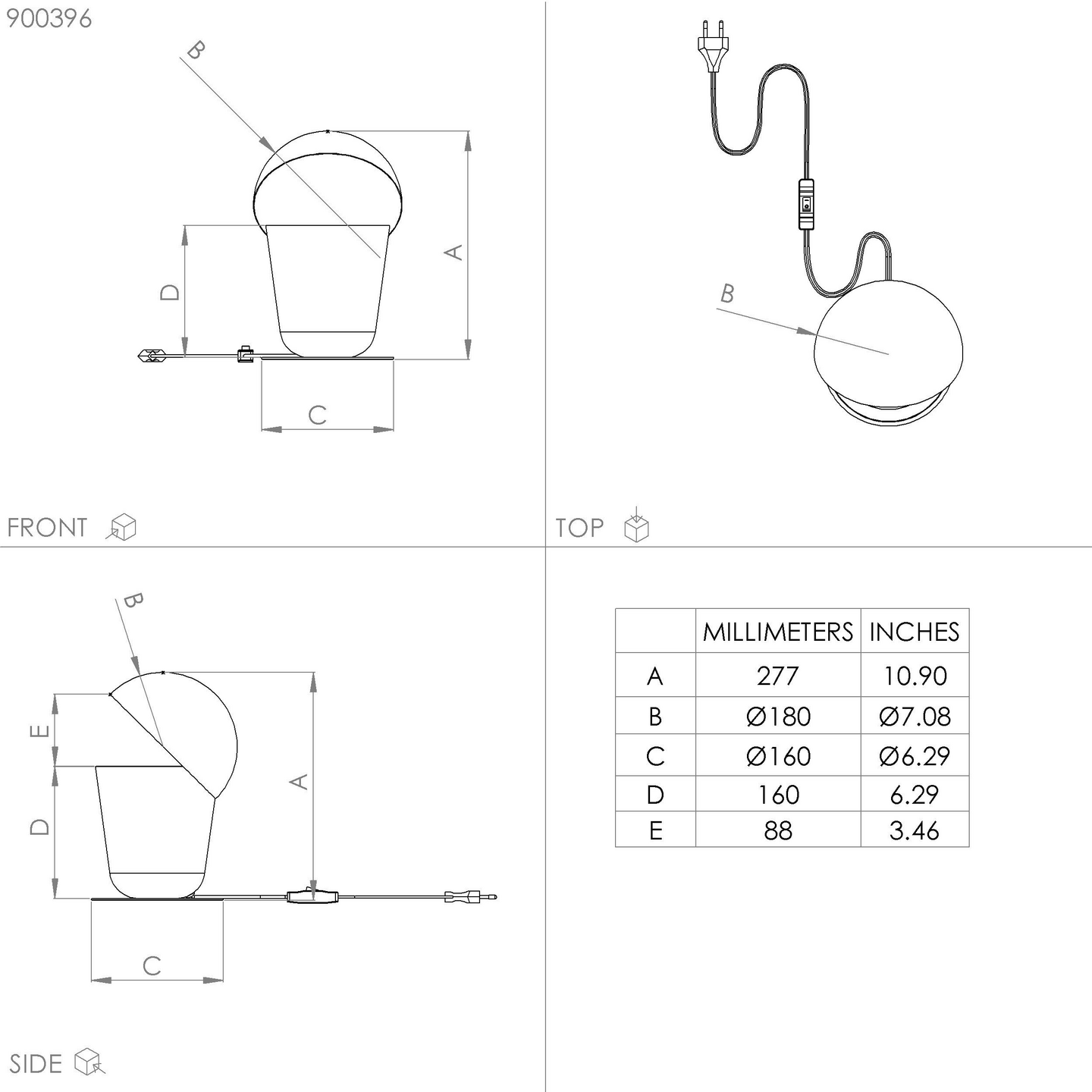 Pöytävalaisin EGLO Batabano 40W 18x27,5cm hiekka/musta