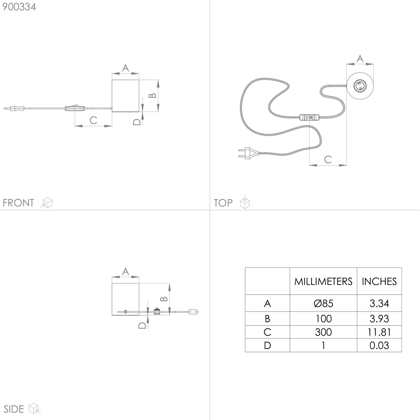 Pöytävalaisin EGLO Turialdo 28W 8,5x10cm musta