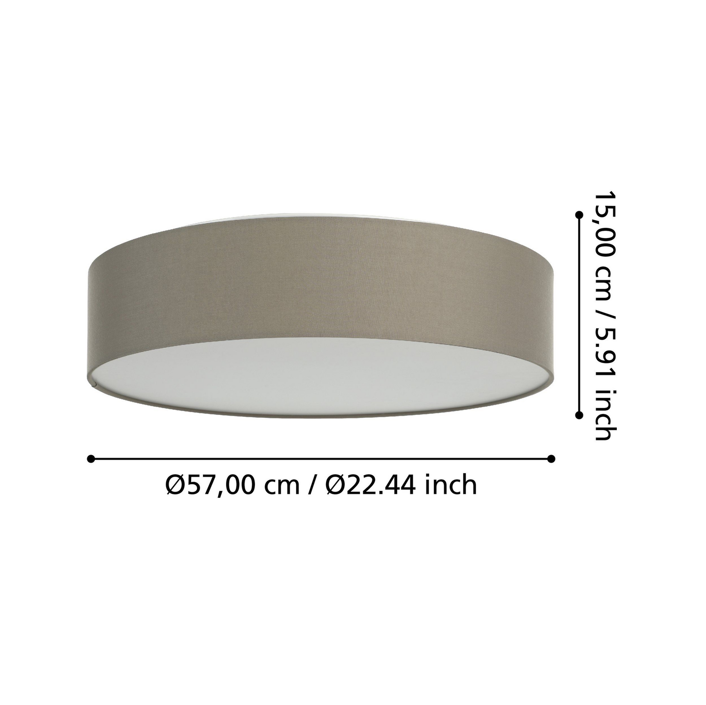 Plafondi EGLO connect.z Romao-Z led 57cm valkoinen/taupe