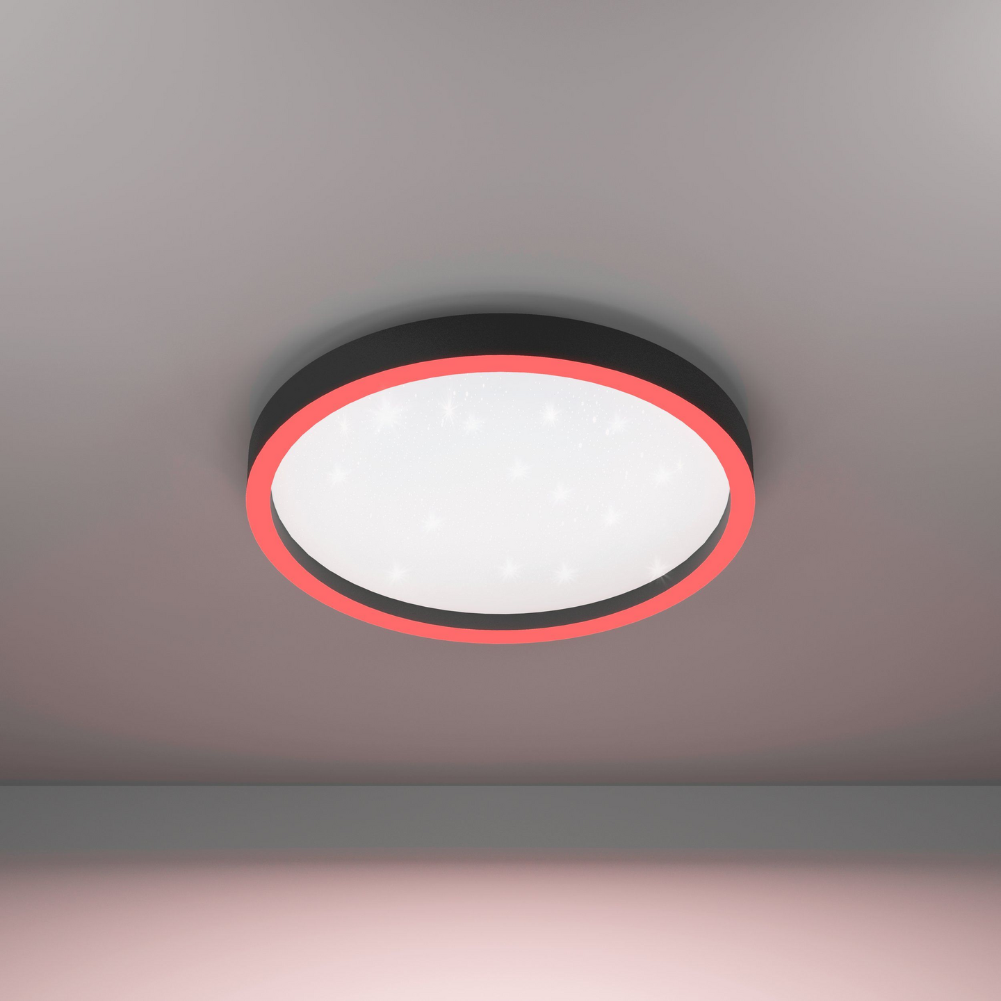 Plafondi EGLO connect.z Montemorelos-Z led 17,8W 42cm musta/valkoinen kristalli