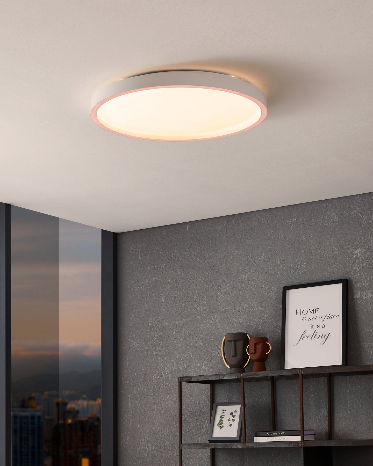 Plafondi EGLO connect.z Montemorelos-Z led 34,5W 57cm valkoinen kristalliefekti