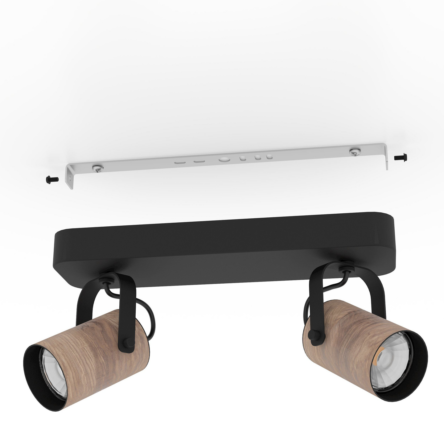 Spottivalaisin EGLO Cayuca led 2x3W 28x10cm musta/puu