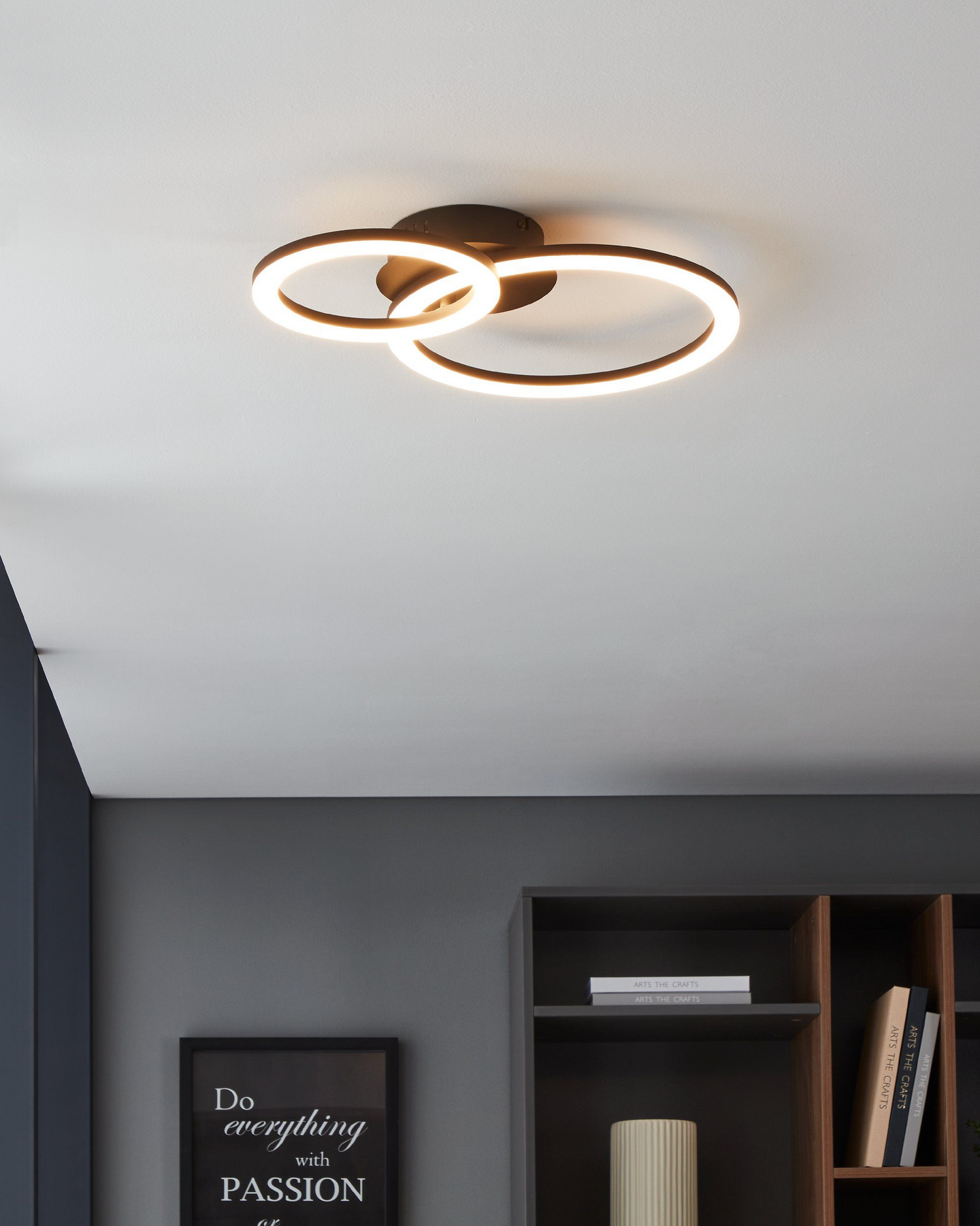 Kattovalaisin EGLO connect.z Parrapos-Z led 15W 44,5x30cm musta/valkoinen