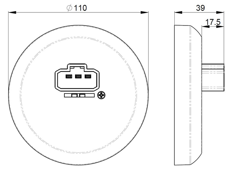 Valaisinpistorasia OPAL DCL 110mm PAR valkoinen