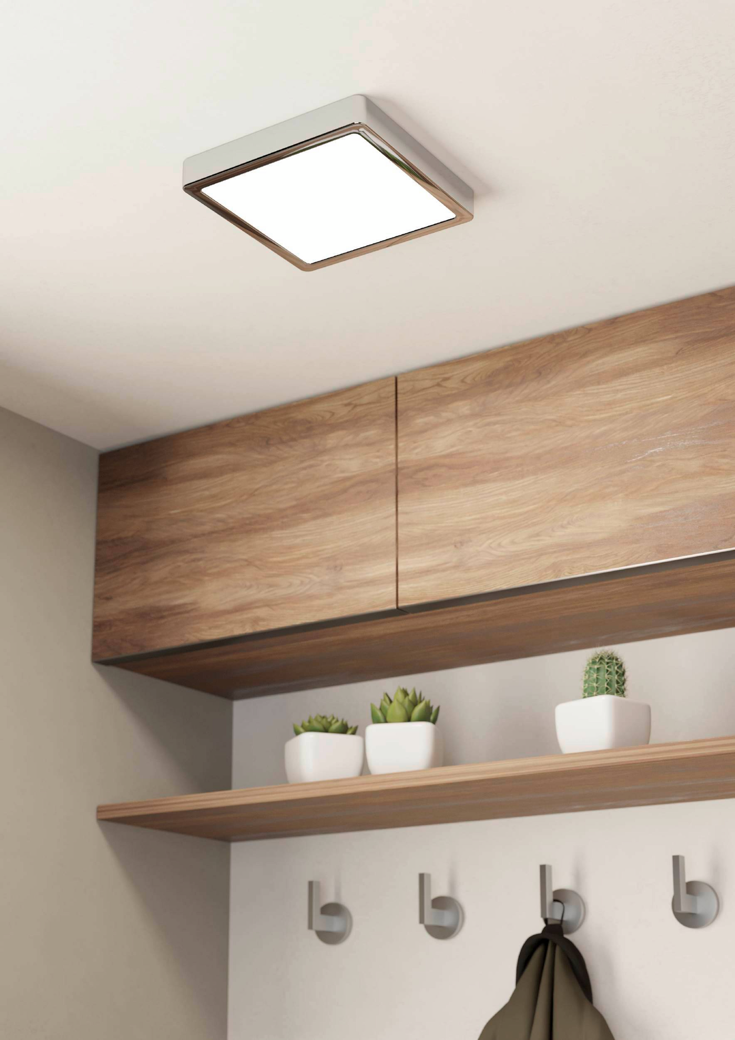 Plafondi EGLO Fueva 5 led 17W 21x21cm kromi/valkoinen