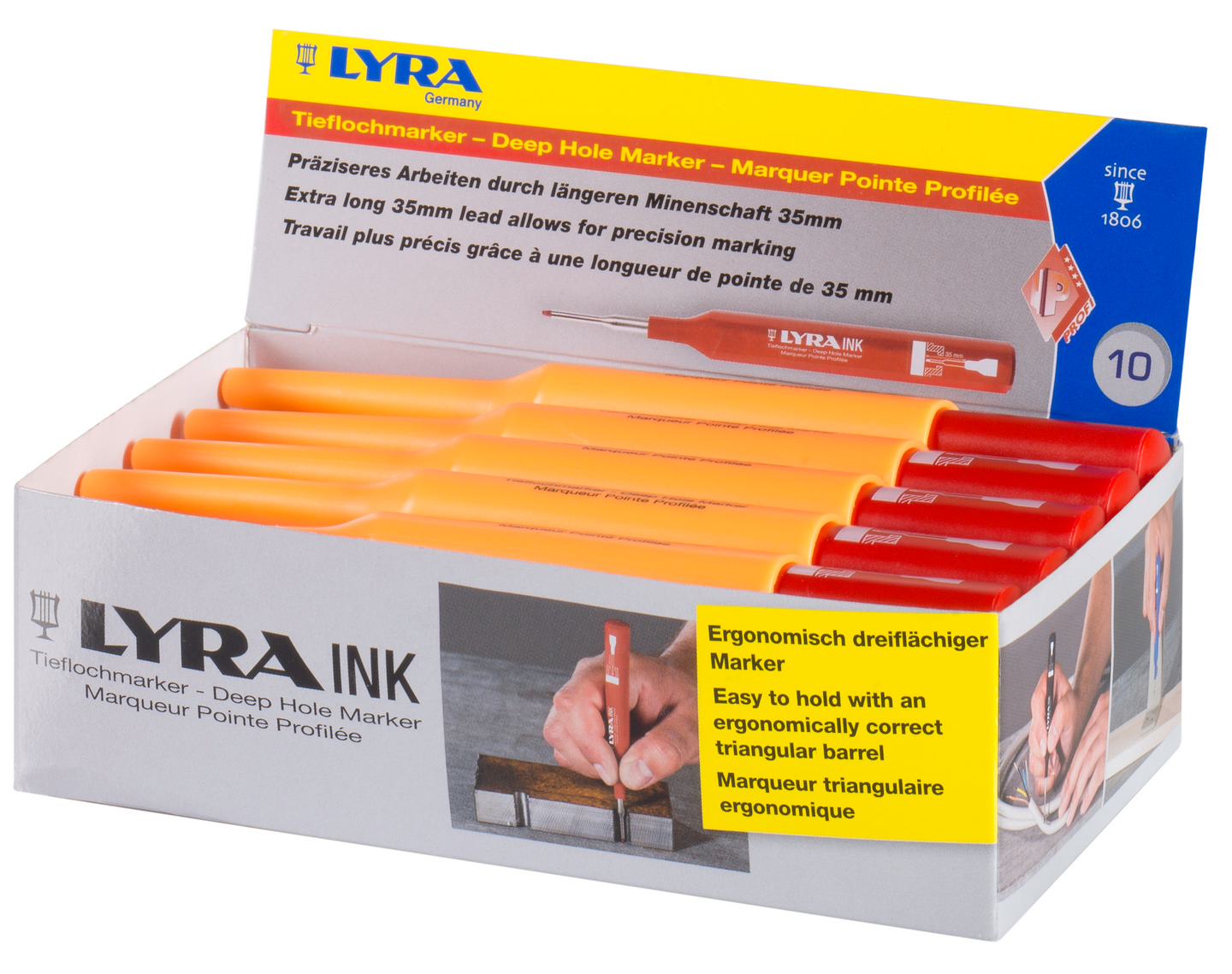 Reikämarkkeri Lyra INK punainen