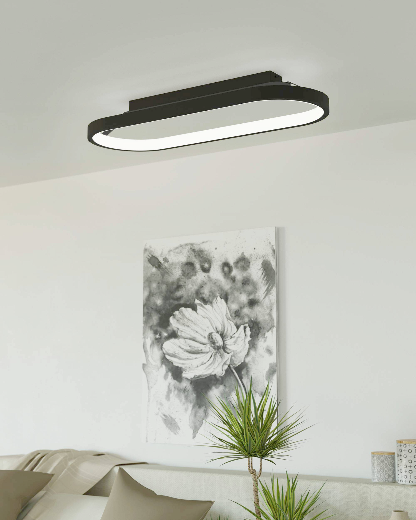 Kattovalaisin EGLO Codriales led 27W 79x30cm musta/valkoinen