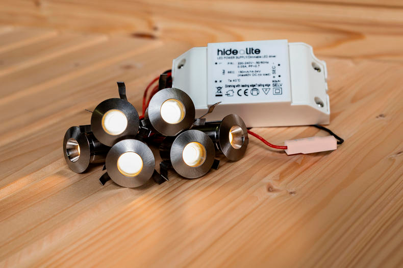 Saunavalaisin Hide-a-lite Heatline Heatspot G2 Kit teräs 2700K