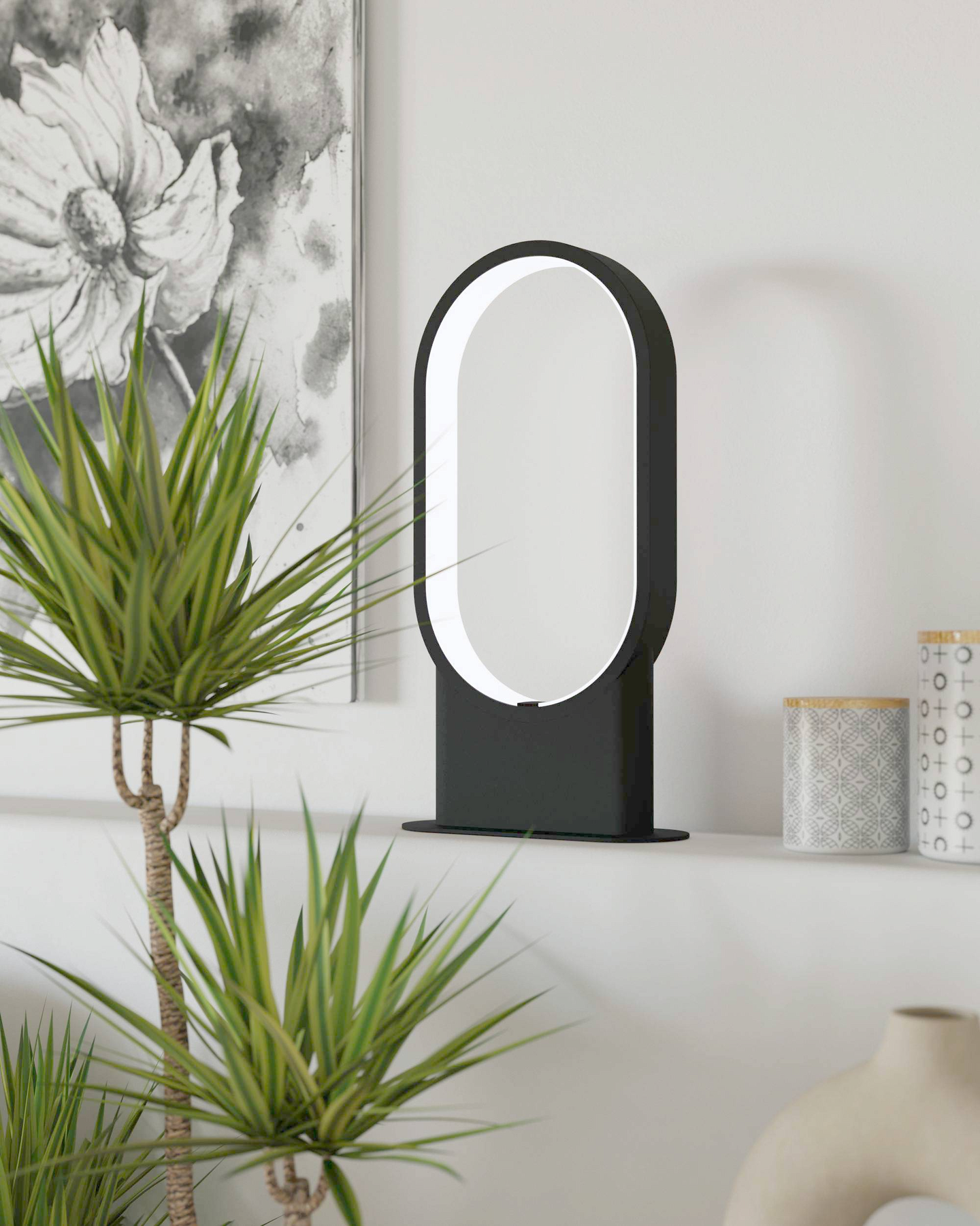 Pöytävalaisin EGLO Codriales led 10,8W 20,5x8x38cm musta/valkoinen