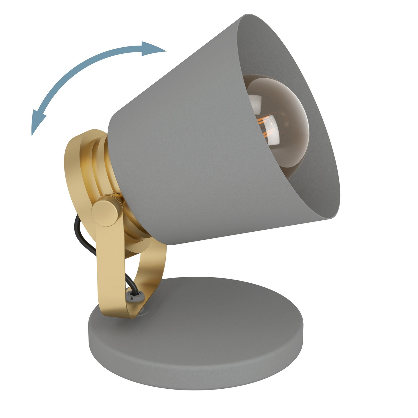 Pöytävalaisin EGLO Twicken 40W 15x15,5x19,5cm harmaa/kulta